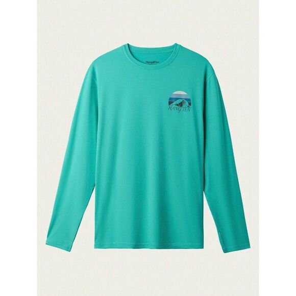 Hang Ten Men's Tidal Long Sleeve Sun Tee UPF 50+ Soft Feel Stretch Green Size XL - Picture 5 of 8